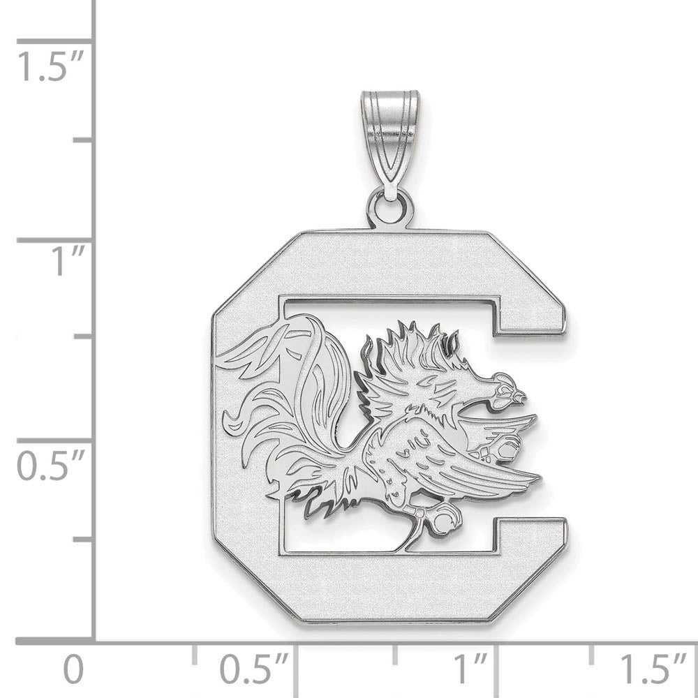 Alternate view of the 10k White Gold South Carolina XL Pendant by The Black Bow Jewelry Co.