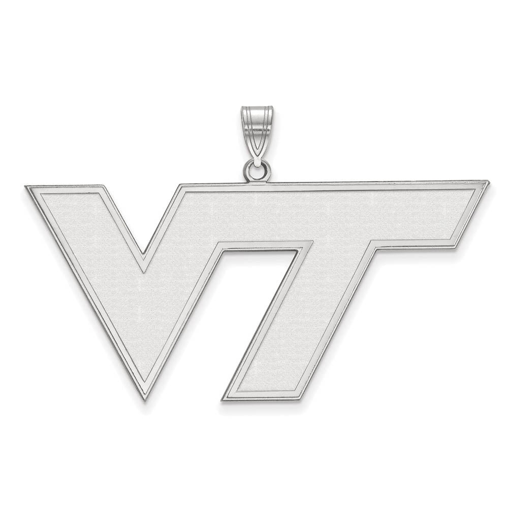 10k White Gold Virginia Tech XL Logo Pendant, Item P21580 by The Black Bow Jewelry Co.