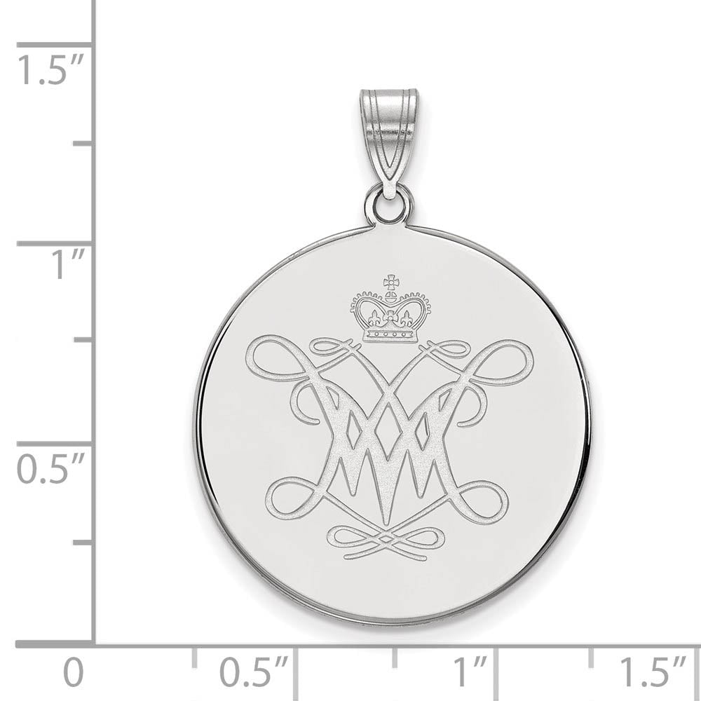 Alternate view of the 10k White Gold William and Mary XL Disc Pendant by The Black Bow Jewelry Co.