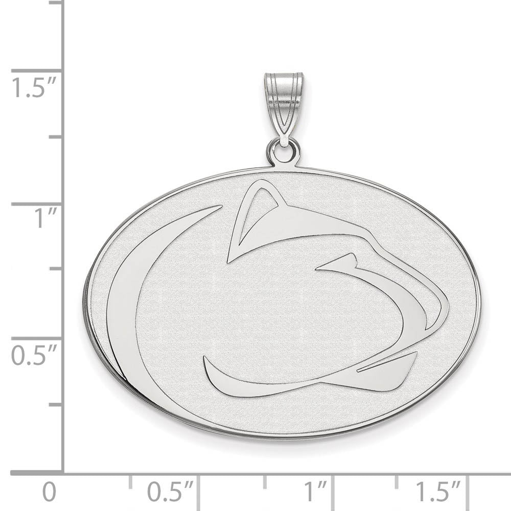 Alternate view of the 10k White Gold Penn State XL Pendant by The Black Bow Jewelry Co.