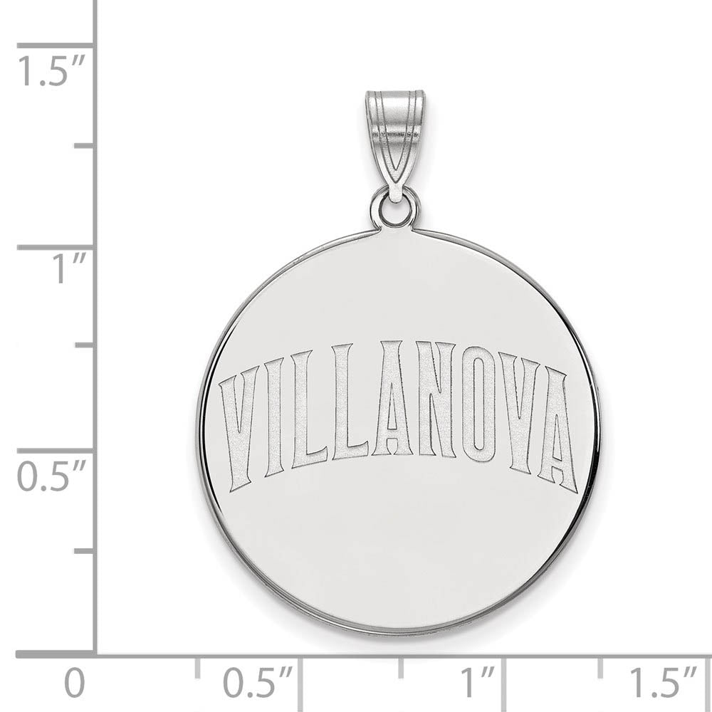 Alternate view of the 10k White Gold Villanova U. XL Script Disc Pendant by The Black Bow Jewelry Co.