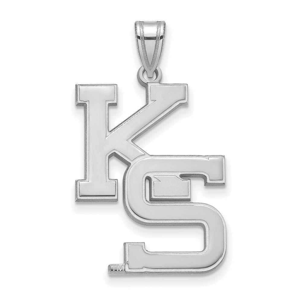 10k White Gold Kansas State XL Pendant, Item P21642 by The Black Bow Jewelry Co.