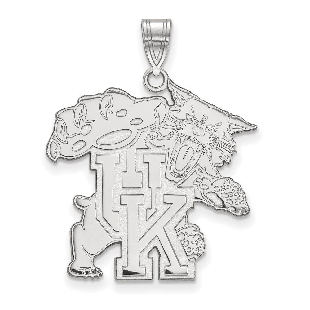 10k White Gold U. of Kentucky XL Pendant, Item P21647 by The Black Bow Jewelry Co.