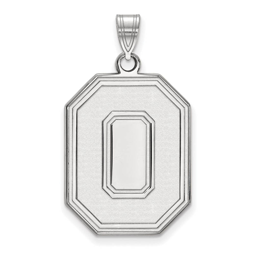 10k White Gold Ohio State XL 'O' Pendant, Item P21649 by The Black Bow Jewelry Co.