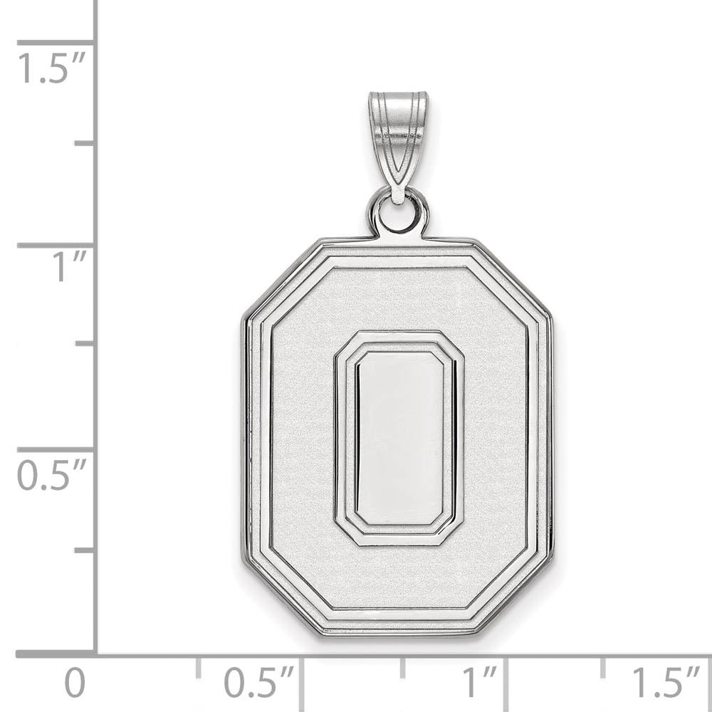 Alternate view of the 10k White Gold Ohio State XL 'O' Pendant by The Black Bow Jewelry Co.