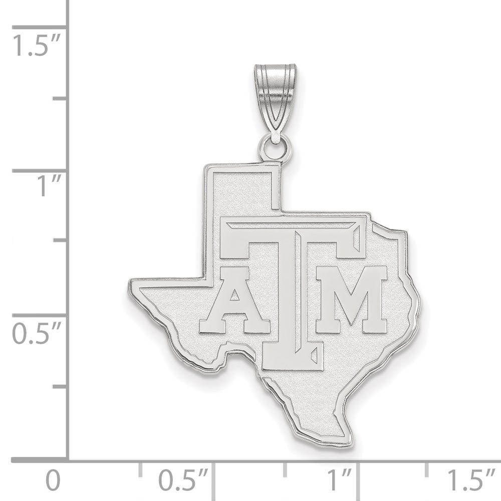 Alternate view of the 10k White Gold Texas A&M U. XL Pendant by The Black Bow Jewelry Co.