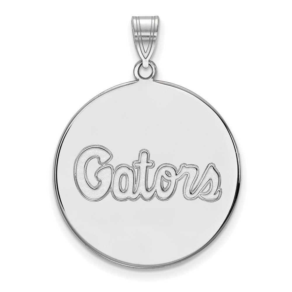 10k White Gold U of Florida XL Disc Pendant, Item P21701 by The Black Bow Jewelry Co.