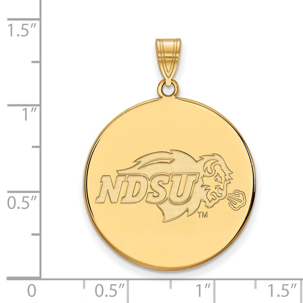 Alternate view of the 10k Yellow Gold North Dakota State XL Disc Pendant by The Black Bow Jewelry Co.