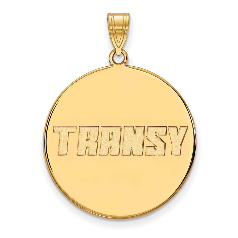 10k Yellow Gold Transylvania U. XL Disc Pendant, Item P21735 by The Black Bow Jewelry Co.
