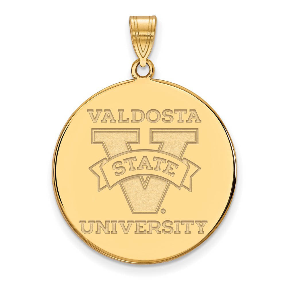 10k Yellow Gold Valdosta State XL Disc Pendant, Item P21749 by The Black Bow Jewelry Co.