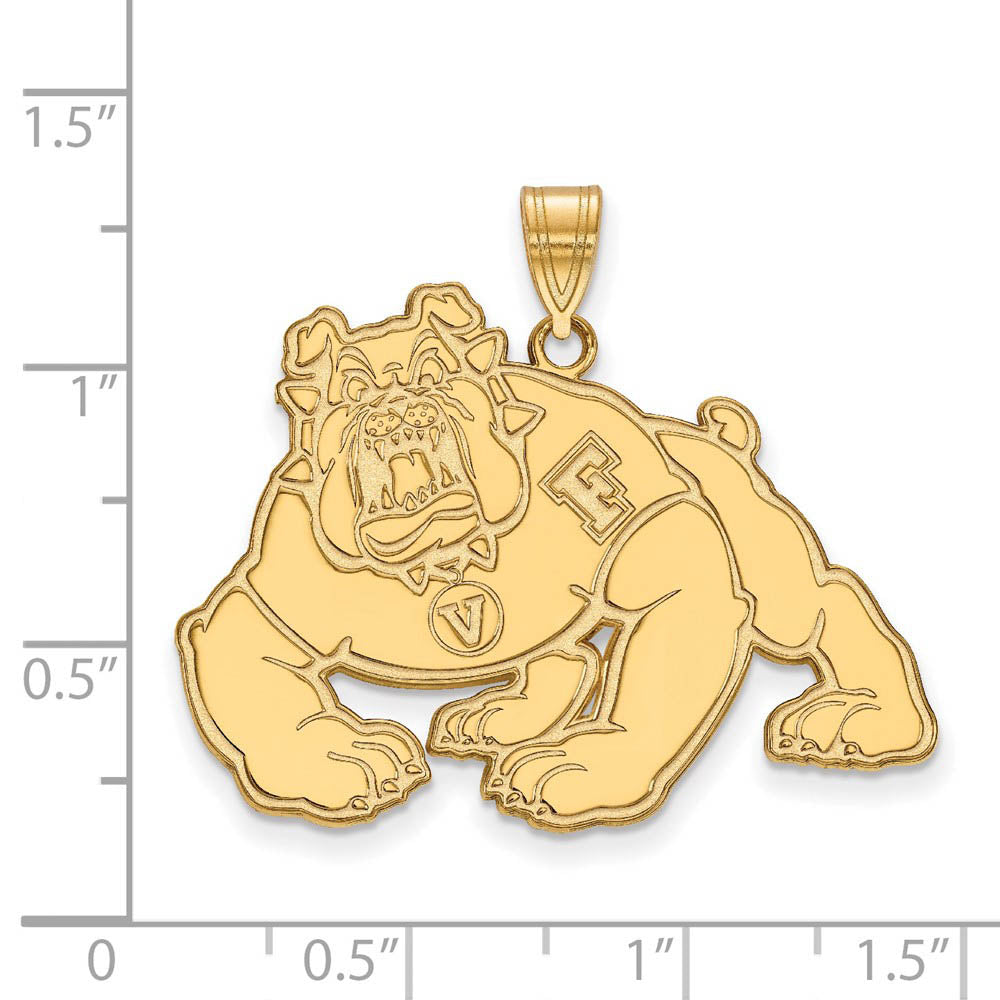 Alternate view of the 10k Yellow Gold California State Fresno XL Pendant by The Black Bow Jewelry Co.