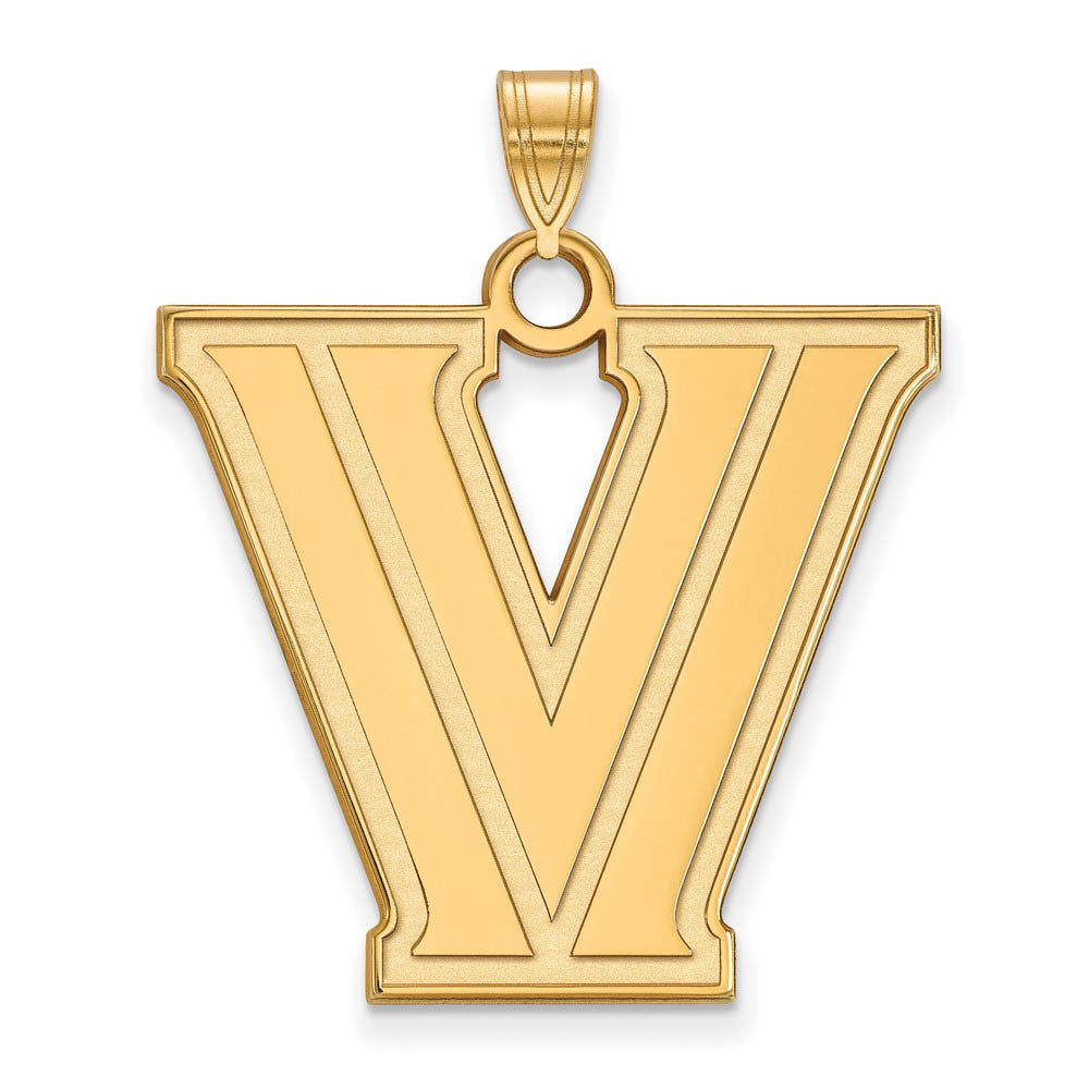 10k Yellow Gold Villanova U. XL Logo Pendant, Item P21773 by The Black Bow Jewelry Co.
