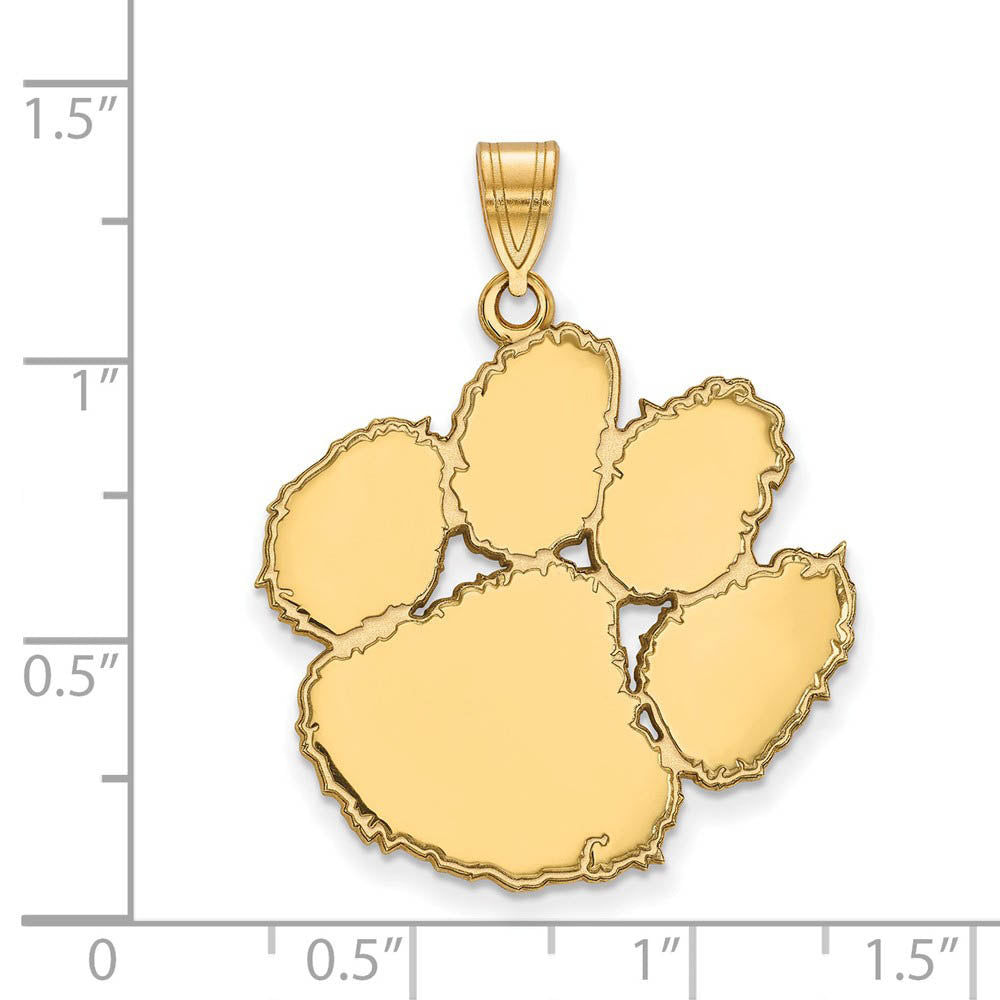 Alternate view of the 10k Yellow Gold Clemson U XL Pendant by The Black Bow Jewelry Co.