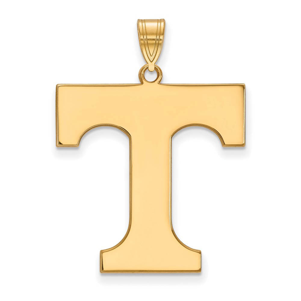 10k Yellow Gold U. of Tennessee XL Initial T Pendant, Item P21807 by The Black Bow Jewelry Co.
