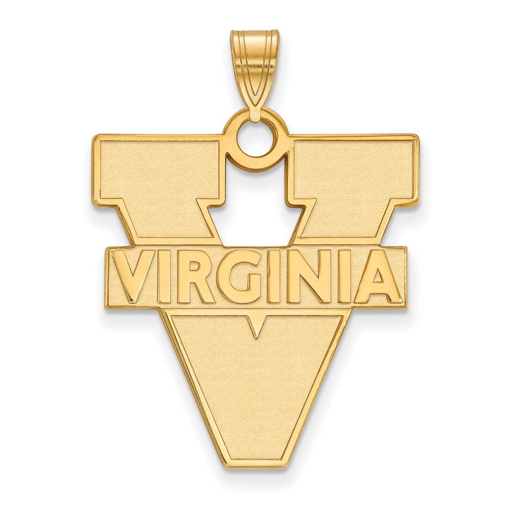 10k Yellow Gold U. of Virginia XL 'V' Logo Pendant, Item P21808 by The Black Bow Jewelry Co.