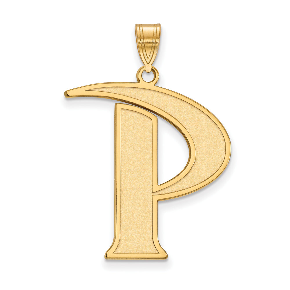 10k Yellow Gold Pepperdine U. XL Initial P Pendant, Item P21817 by The Black Bow Jewelry Co.