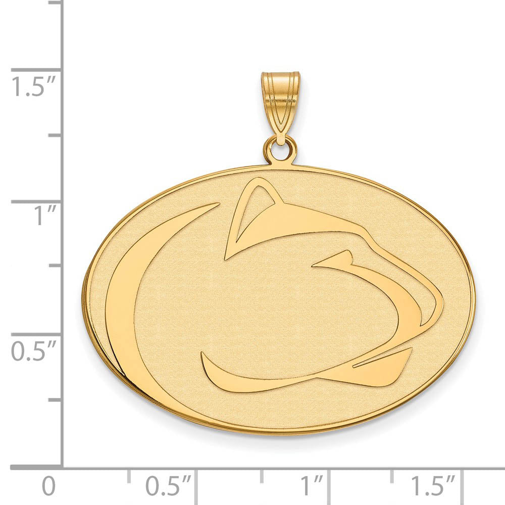 Alternate view of the 10k Yellow Gold Penn State XL Pendant by The Black Bow Jewelry Co.