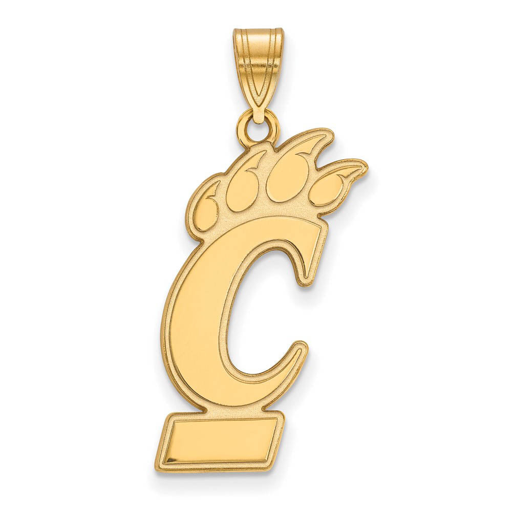 10k Yellow Gold U of Cincinnati XL Pendant, Item P21866 by The Black Bow Jewelry Co.