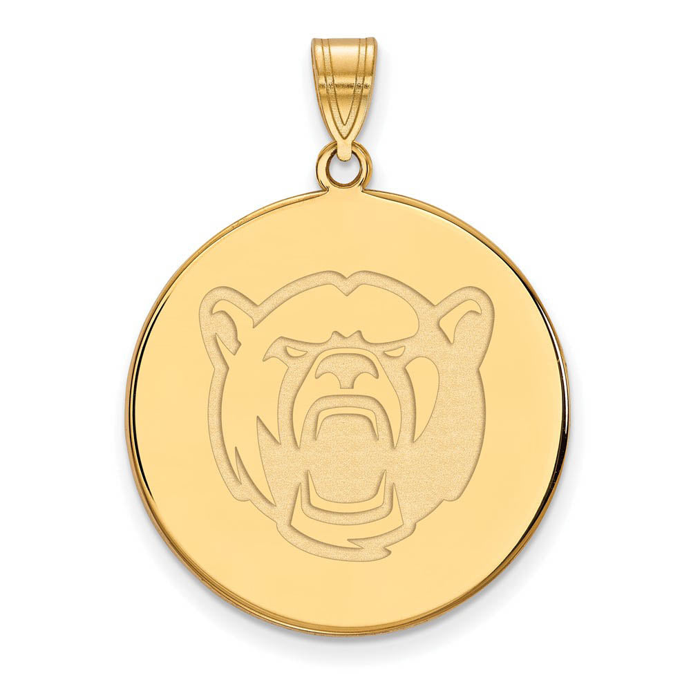 10k Yellow Gold Baylor U XL Bears Disc Pendant, Item P21867 by The Black Bow Jewelry Co.