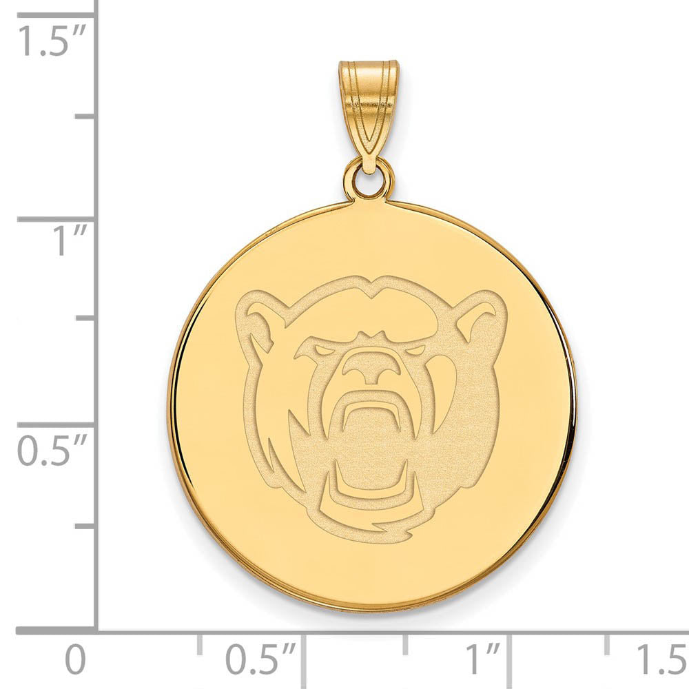 Alternate view of the 10k Yellow Gold Baylor U XL Bears Disc Pendant by The Black Bow Jewelry Co.