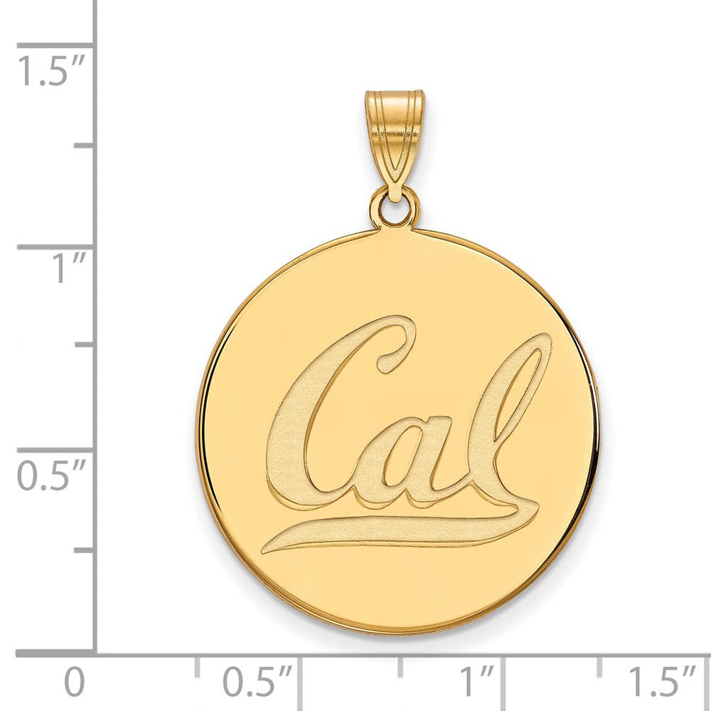 Alternate view of the 10k Yellow Gold California Berkeley XL 'Cal' Disc Pendant by The Black Bow Jewelry Co.