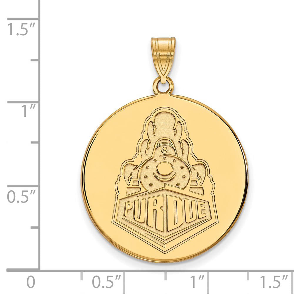Alternate view of the 10k Yellow Gold Purdue XL Logo Disc Pendant by The Black Bow Jewelry Co.