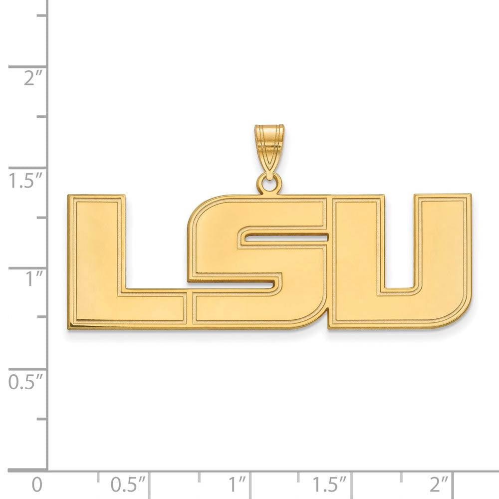 Alternate view of the 10k Yellow Gold Louisiana State XL Pendant by The Black Bow Jewelry Co.