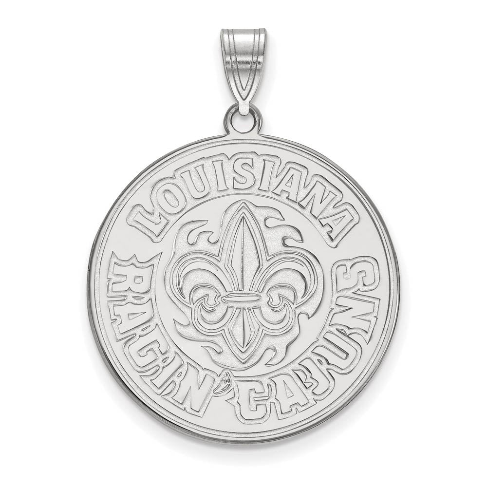 14k White Gold U. of Louisiana at Lafayette XL Pendant, Item P21967 by The Black Bow Jewelry Co.