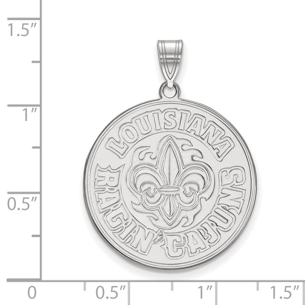 Alternate view of the 14k White Gold U. of Louisiana at Lafayette XL Pendant by The Black Bow Jewelry Co.