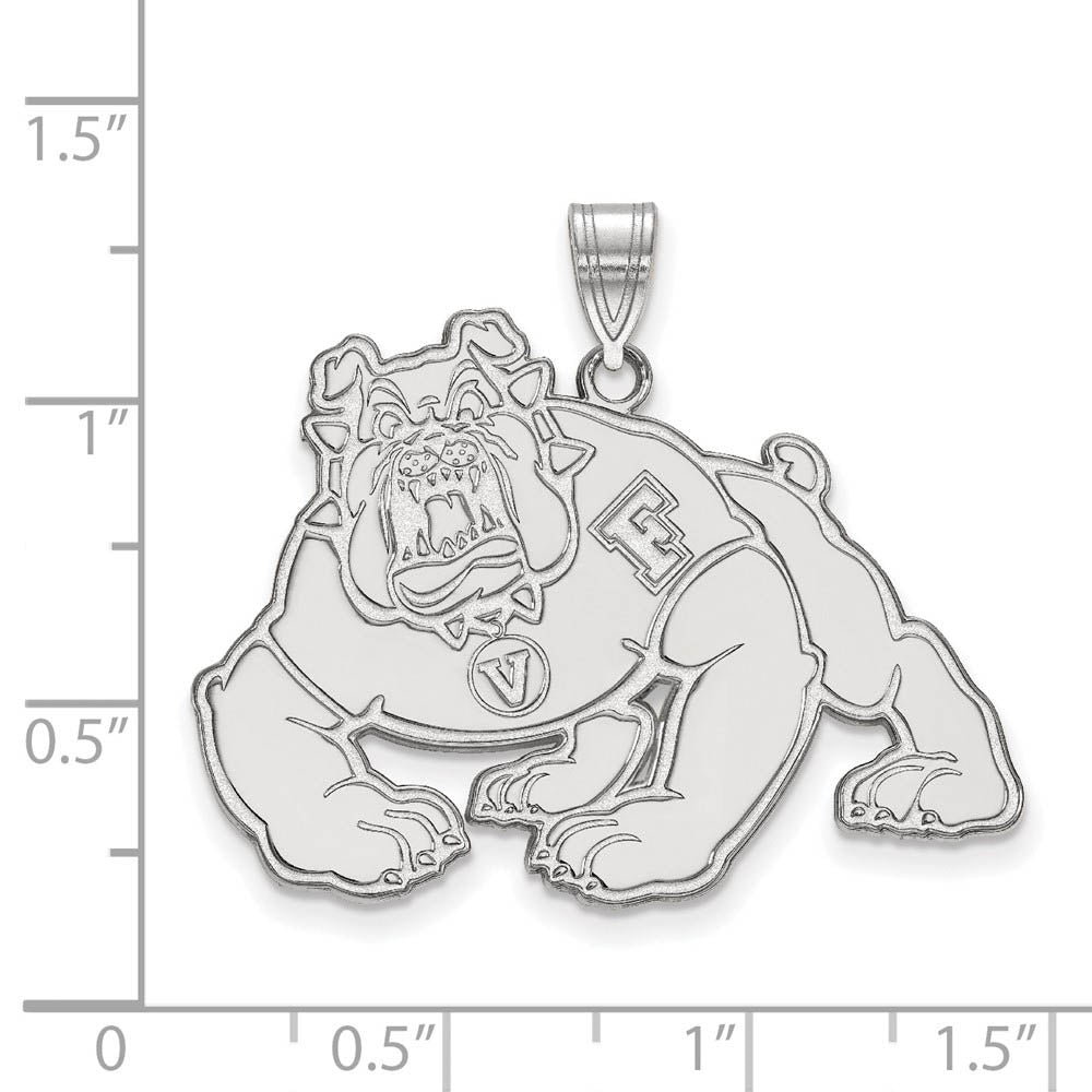Alternate view of the 14k White Gold California State Fresno XL Pendant by The Black Bow Jewelry Co.