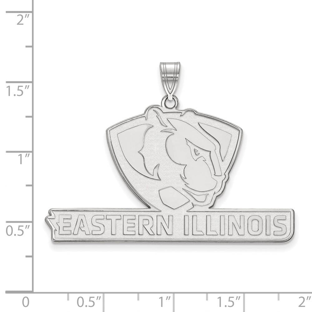 Alternate view of the 14k White Gold Eastern Illinois U XL Pendant by The Black Bow Jewelry Co.