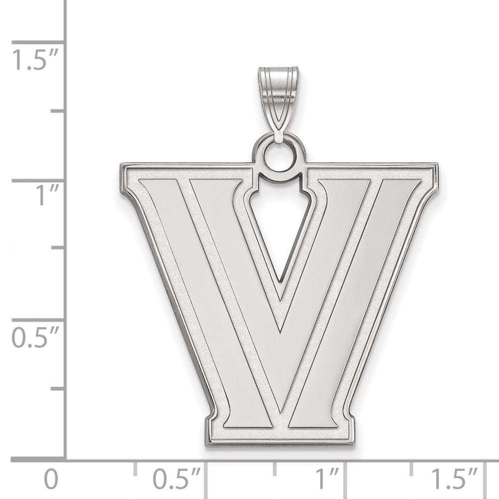 Alternate view of the 14k White Gold Villanova U. XL Logo Pendant by The Black Bow Jewelry Co.
