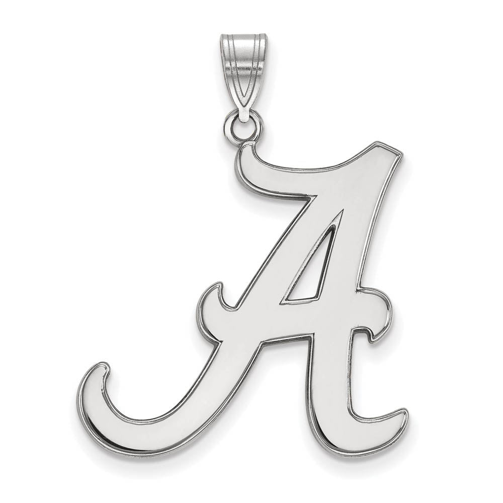14k White Gold U. of Alabama XL Initial A Pendant, Item P21982 by The Black Bow Jewelry Co.