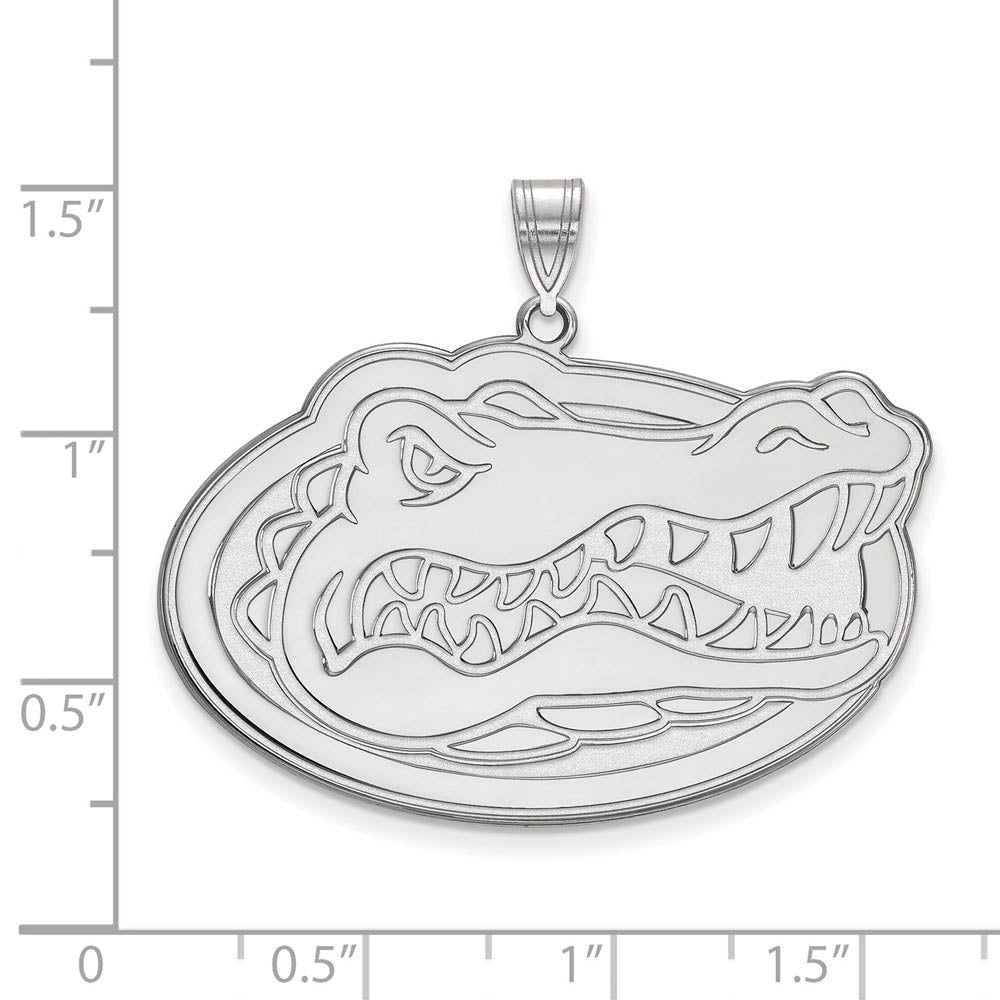 Alternate view of the 14k White Gold U of Florida XL Pendant by The Black Bow Jewelry Co.