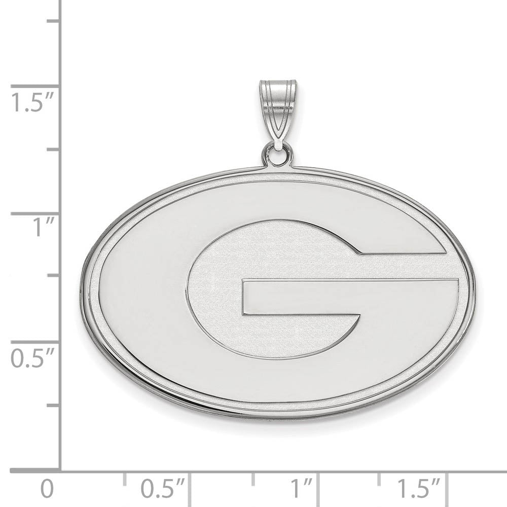 Alternate view of the 14k White Gold U. of Georgia XL 'G' Pendant by The Black Bow Jewelry Co.