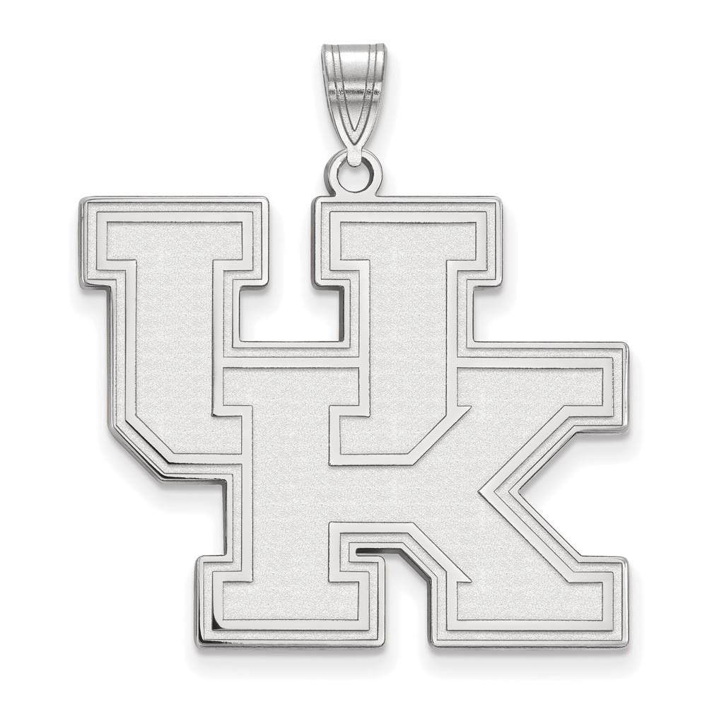 14k White Gold U. of Kentucky XL 'UK' Pendant, Item P21986 by The Black Bow Jewelry Co.