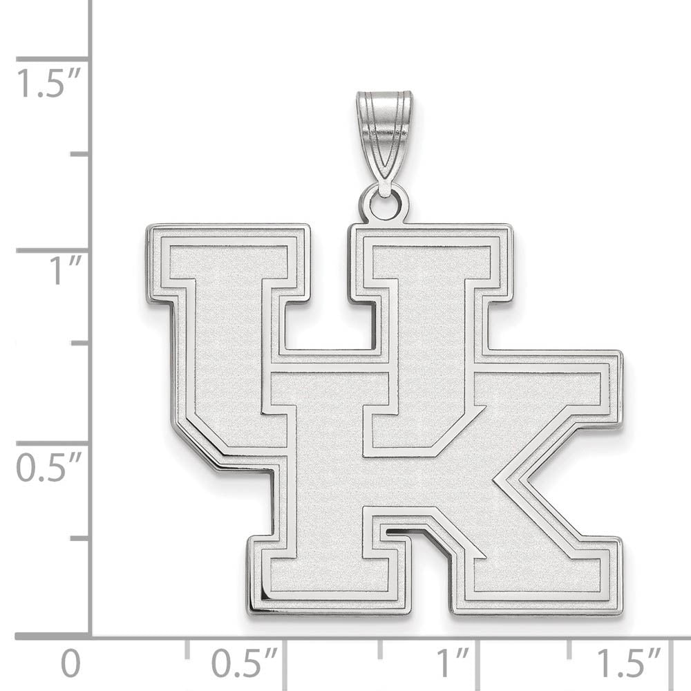 Alternate view of the 14k White Gold U. of Kentucky XL 'UK' Pendant by The Black Bow Jewelry Co.