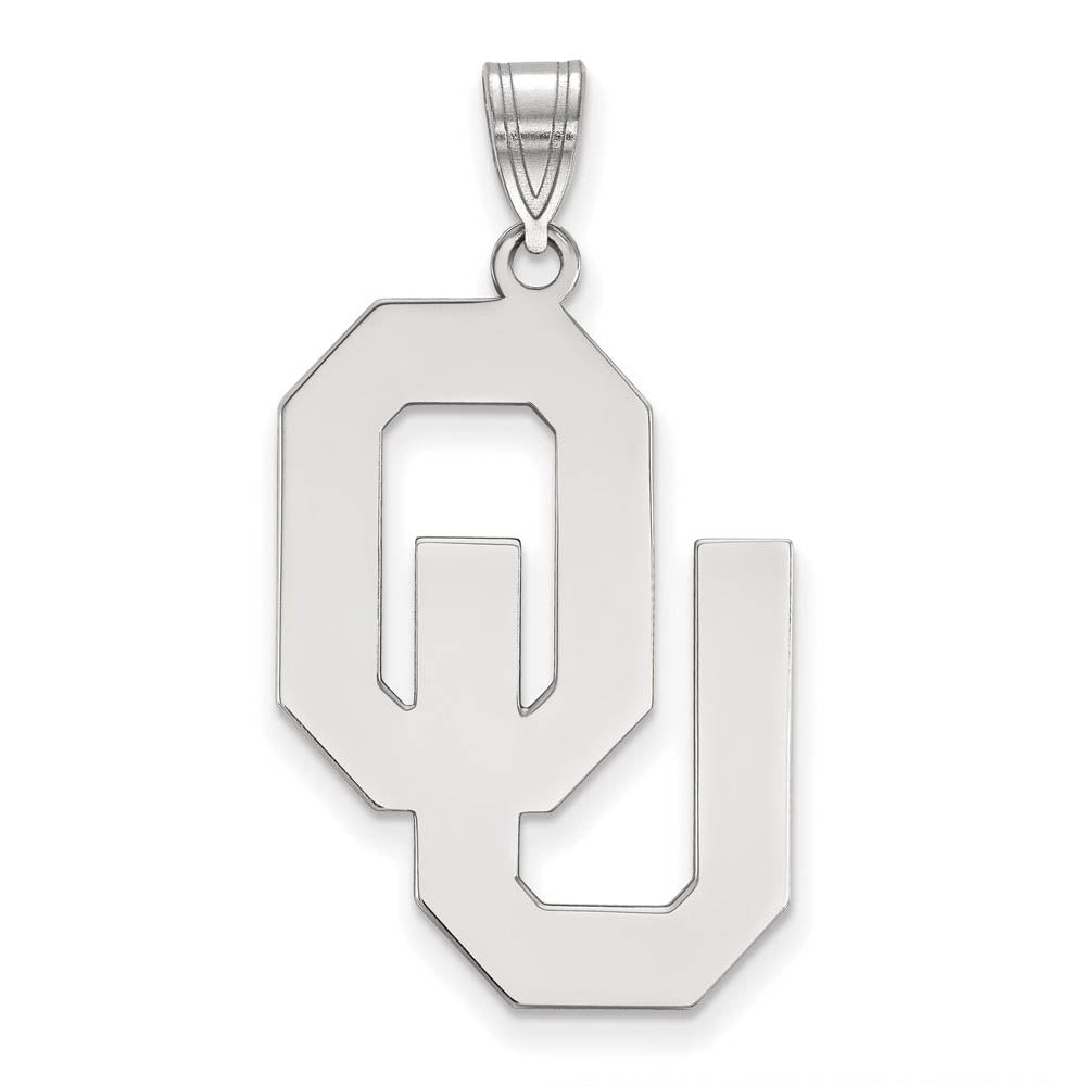 14k White Gold U. of Oklahoma XL Pendant, Item P21993 by The Black Bow Jewelry Co.