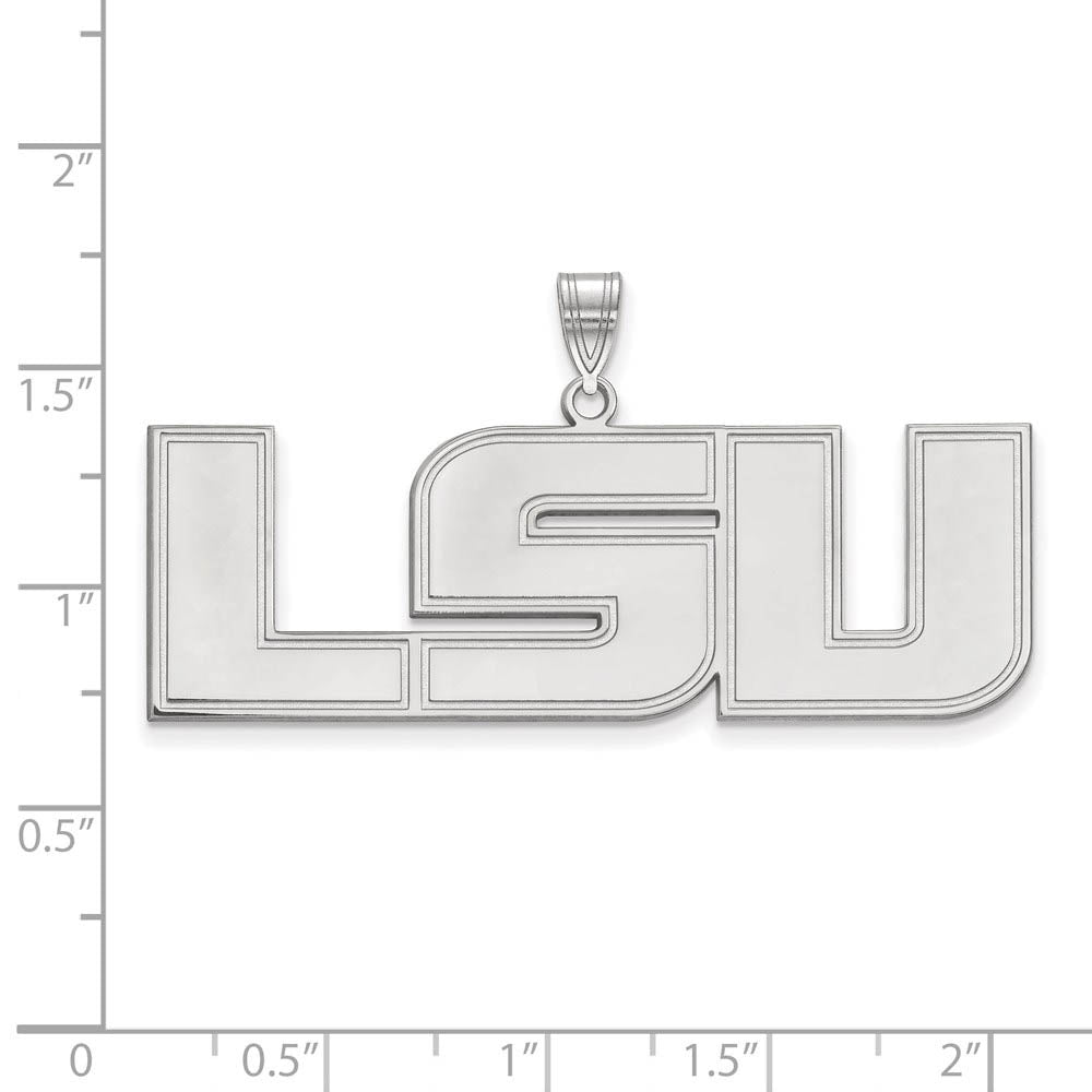 Alternate view of the 14k White Gold Louisiana State XL Pendant by The Black Bow Jewelry Co.