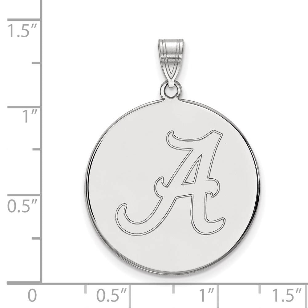 Alternate view of the 14k White Gold U. of Alabama XL Initial A Disc Pendant by The Black Bow Jewelry Co.