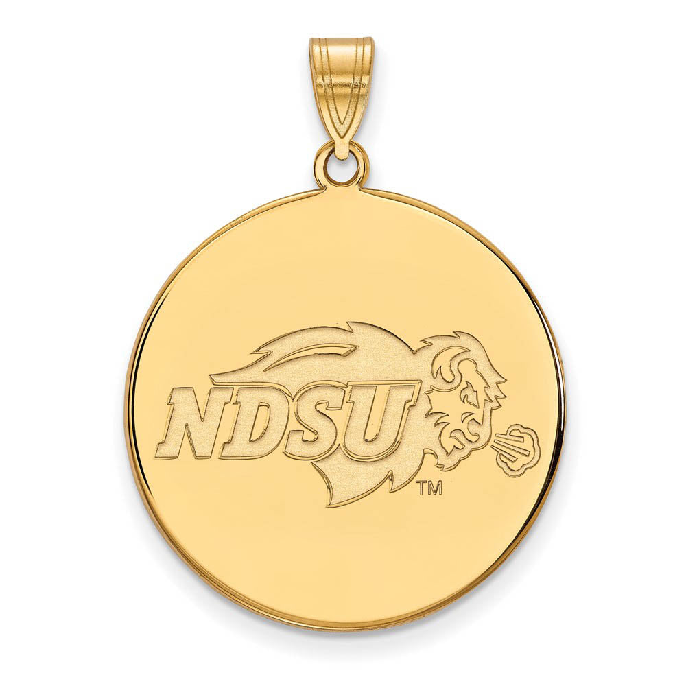 14k Yellow Gold North Dakota State XL Disc Pendant, Item P22079 by The Black Bow Jewelry Co.