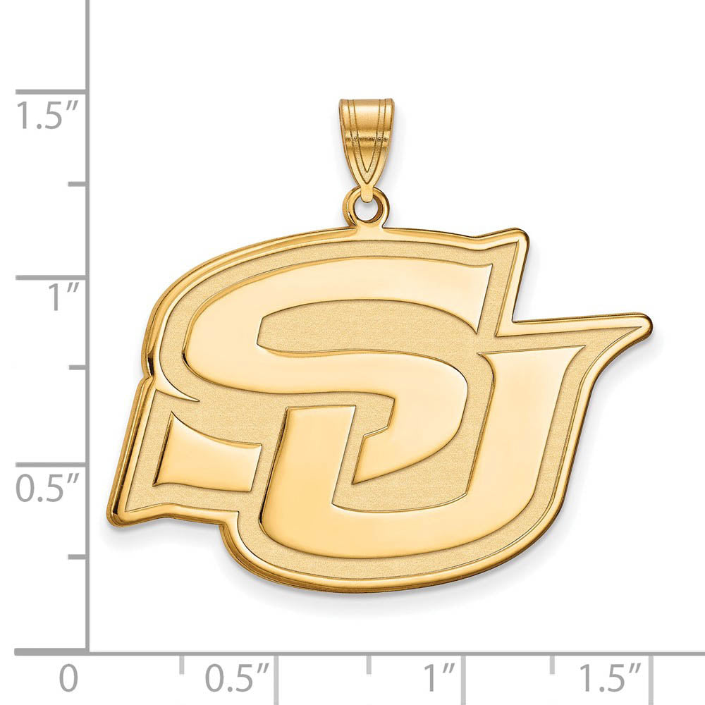 Alternate view of the 14k Yellow Gold Southern U. XL Pendant by The Black Bow Jewelry Co.