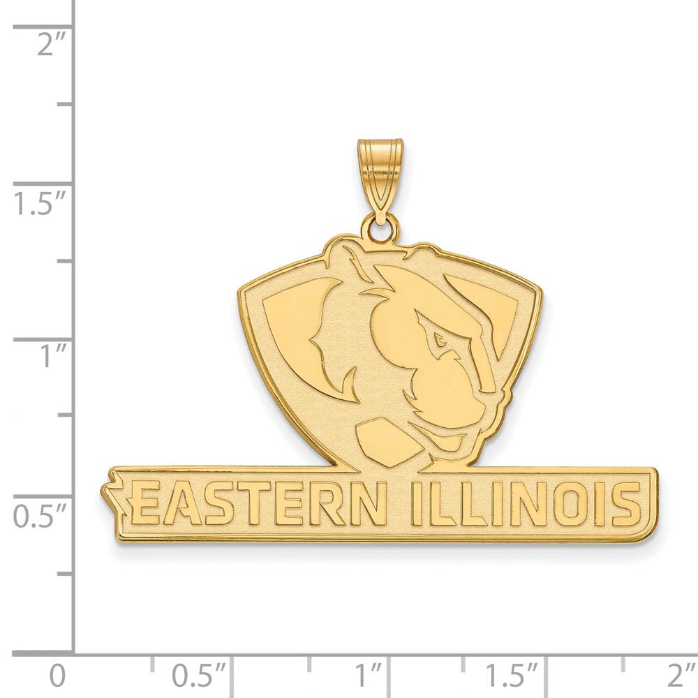 Alternate view of the 14k Yellow Gold Eastern Illinois U XL Pendant by The Black Bow Jewelry Co.