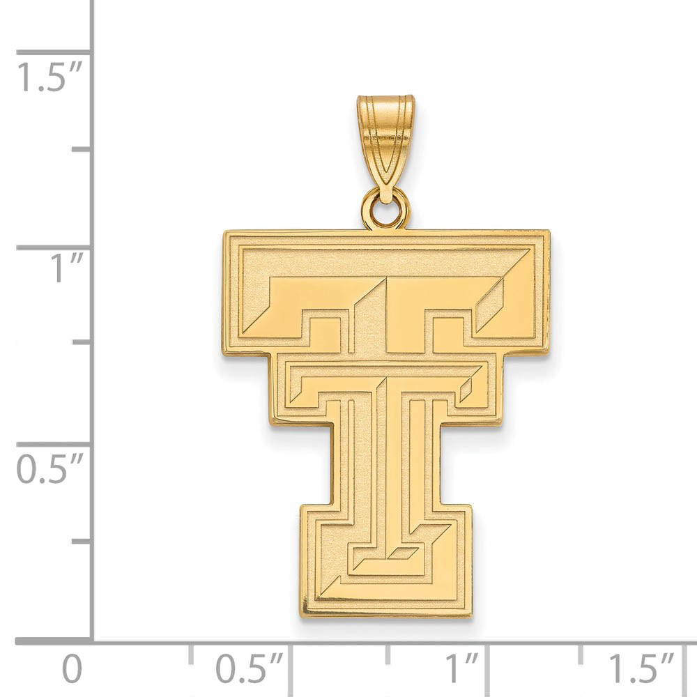 Alternate view of the 14k Yellow Gold Texas Tech U. XL Pendant by The Black Bow Jewelry Co.