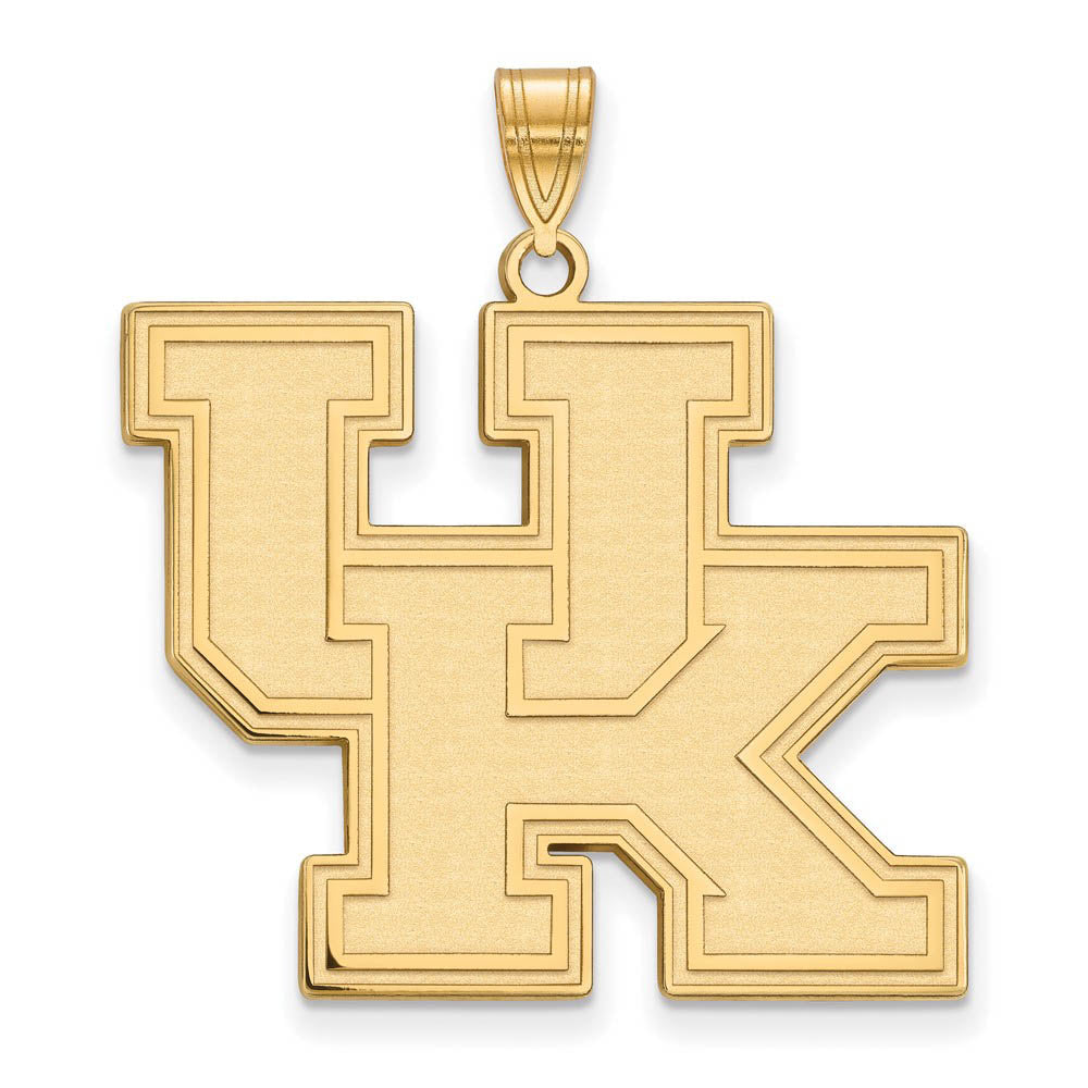 14k Yellow Gold U. of Kentucky XL 'UK' Pendant, Item P22150 by The Black Bow Jewelry Co.