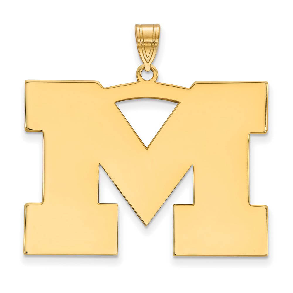 14k Yellow Gold U. of Michigan XL Initial M Pendant, Item P22153 by The Black Bow Jewelry Co.