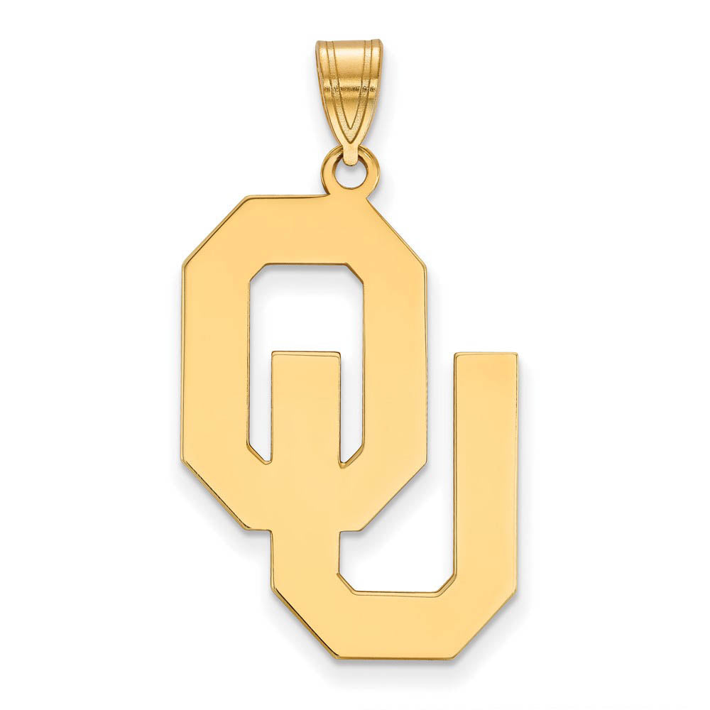 14k Yellow Gold U. of Oklahoma XL Pendant, Item P22158 by The Black Bow Jewelry Co.