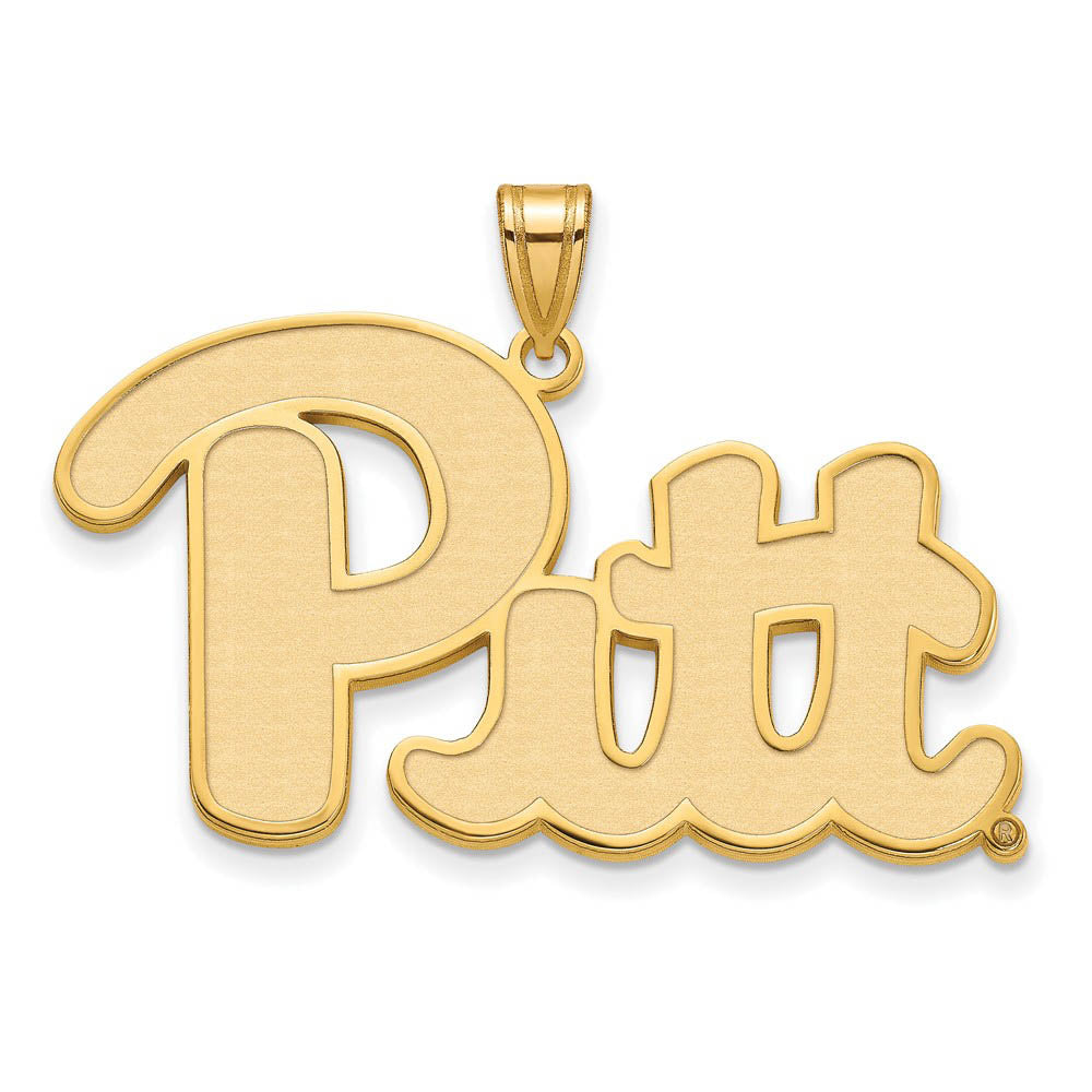 14k Yellow Gold U. of Pittsburgh XL Pendant, Item P22159 by The Black Bow Jewelry Co.