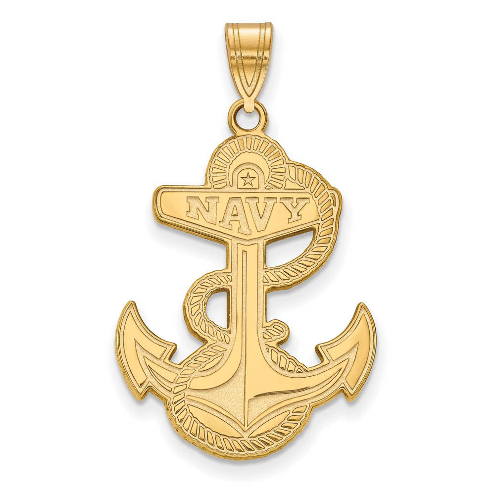 14k Yellow Gold U.S. Naval Academy XL Pendant, Item P22187 by The Black Bow Jewelry Co.