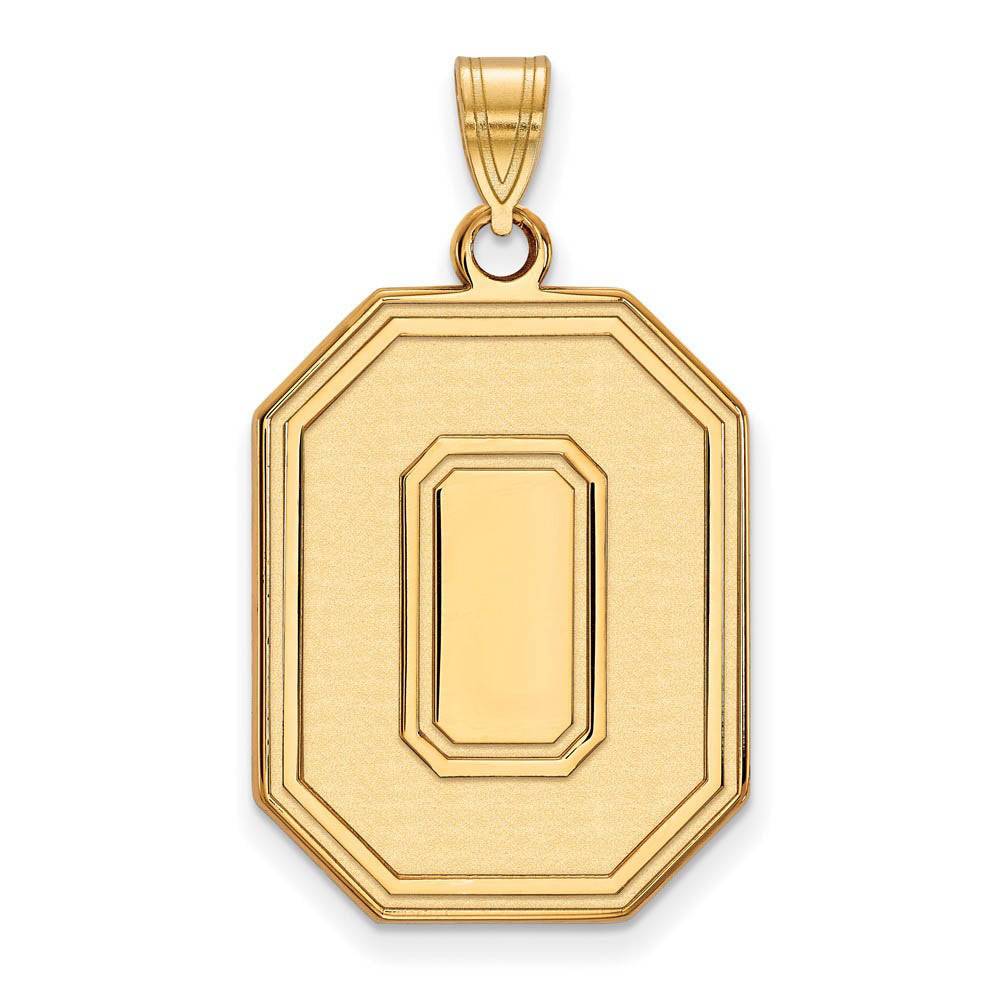 14k Yellow Gold Ohio State XL 'O' Pendant, Item P22233 by The Black Bow Jewelry Co.